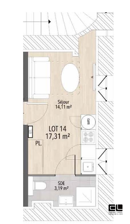 APPARTEMENT T1 A LOUER - LYON 9EME ARRONDISSEMENT - 19.12 m2 - 491�&euro; charges comprises par mois