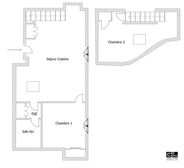 T3 Duplex A LOUER - LYON 3EME ARRONDISSEMENT Baraban - 56.6 m2 - 855�&euro; charges comprises par mois
