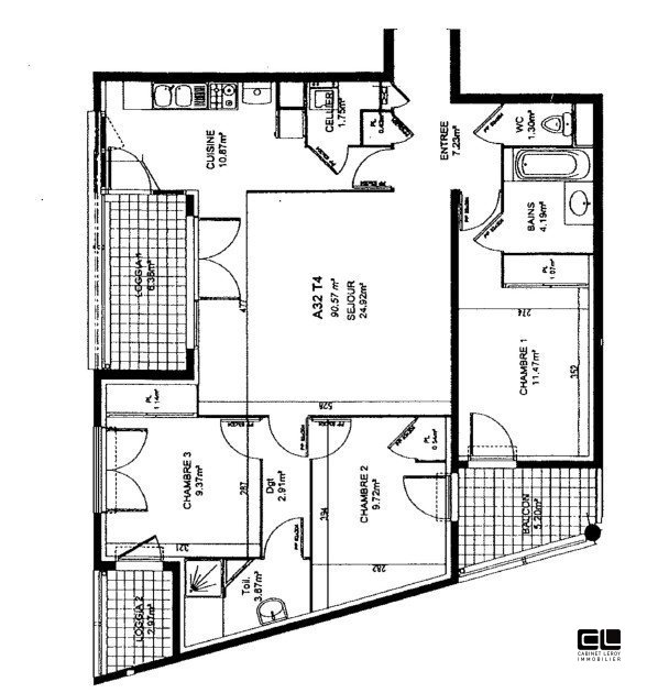 APPARTEMENT T4 - OULLINS - 90.57 m2 - VENDU